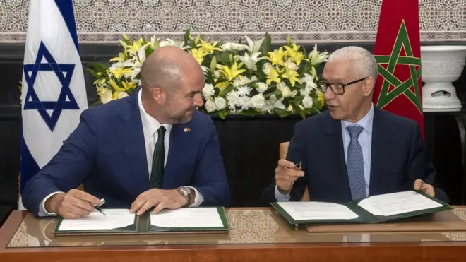 رئيس مجلس النواب المغربي رشيد الطالبي العالمي ورئيس الكنيست الإسرائيلي أمير أوحانا