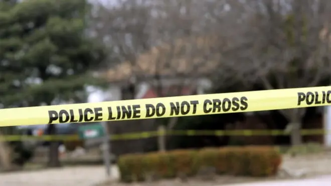 Желтая лента огораживающая место преступления