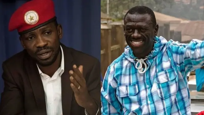 Uhereye ibumoso ujya iburyo: Depite Bobi Wine na Dr Kizza Besigye