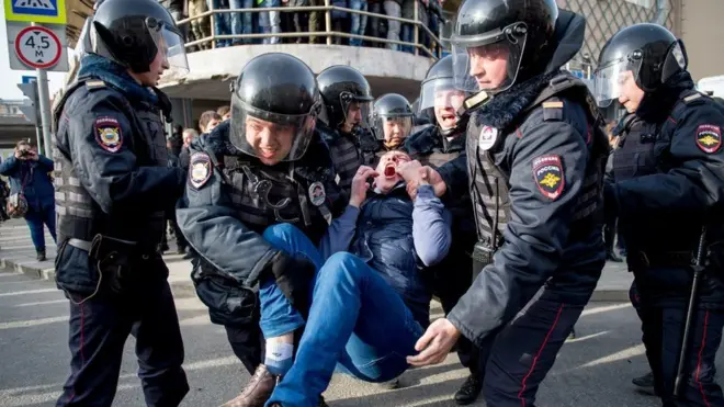 Арешти під час протестів у Росії