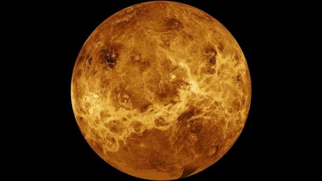 A composite image of the planet Venus