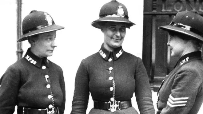 Three female police officers on duty in London, 1921