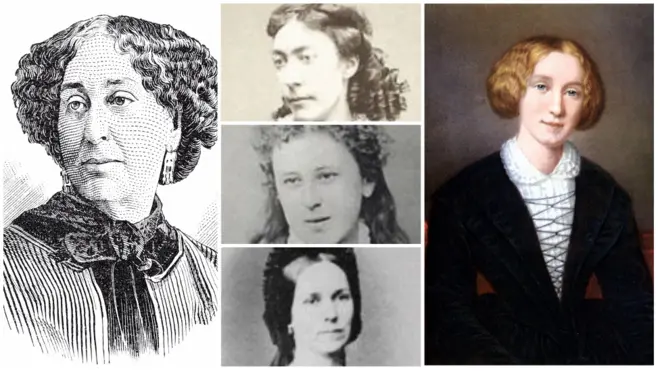 Amantine Dupin (izq.) es conocida como George Sand y Mary Ann Evans (der.), como George Eliot. Ambas son consideradas como dos de las mejores escritoras de la historia.
