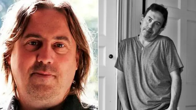 John Nicholson en 2010 siendo vegano (izquierda), y años después siguiendo una dieta que incluye carne.