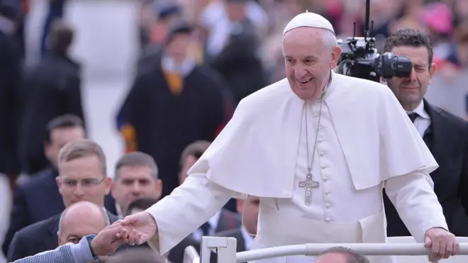Pope Francis appeared before thousands of people in St Peter's Square as normal on Wednesday