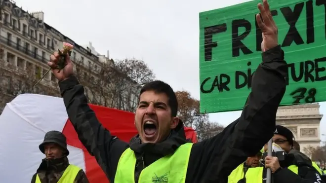 फ्रांस में सरकार विरोधी प्रदर्शन
