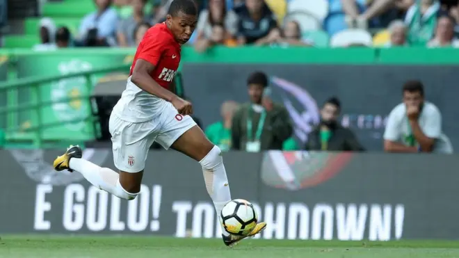 Kylian Mbappe don miss France; here e dey friendly match between Sporting CP and AS Monaco for July 2017