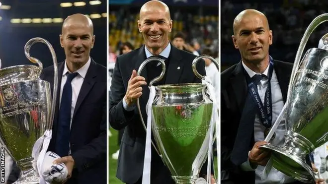 Zinedine Zidane ni Meneja pekee aliyewezesha timu yake kunyakua mataji matatu mfululizo