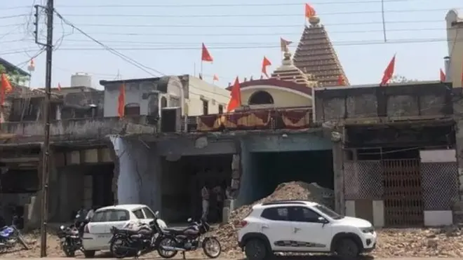 ఖార్గోన్ పట్టణంలో ఆక్రమణల తొలగింపు జరిగిన ప్రదేశం