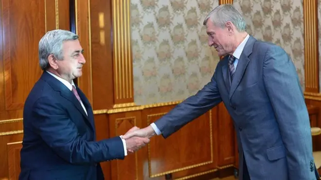 Nikolay Bordyuja 2015-cı ildən KTMT-yə sədrlik edən Ermənistan prezidenti Serj Sarkisyanla görüşüb