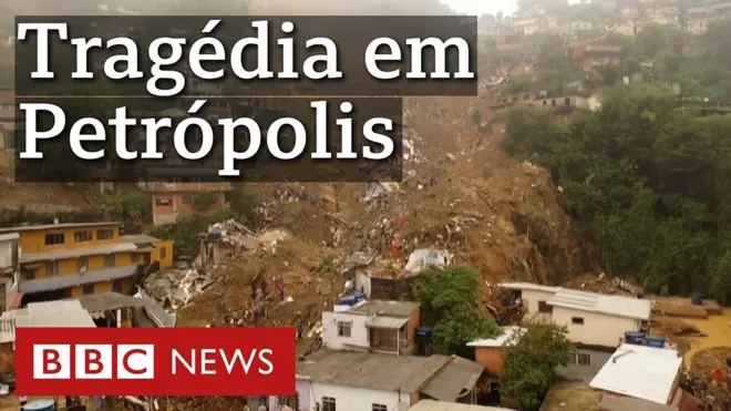Fortes chuvas causam deslizamentos e dezenas de mortes em Petrópolis