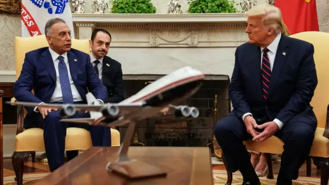 الكاظمي وترامب في البيت الأبيض في 20 أغسطس 2020