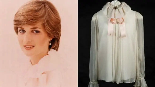Diana mengenakan blus chiffon ini pada 1981 untuk pemotretan pertamanya dengan majalah Vogue.
