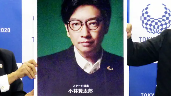 Организаторы Олимпиады показывают фотографию Кэнтаро Кобаяси. Фото 2019 года