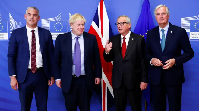 ستيفن باركلي، بوريس جونسون جان كلود يونكر وميشيل بارنييه