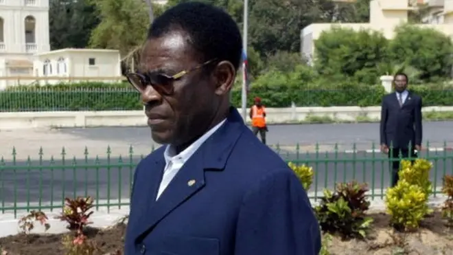 Le président Theodore Obiang Nguéma lors d'une visite au Sénégal (archives)