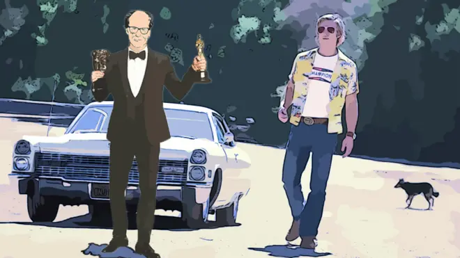 рисунок: Уильям Гомпертц с премиальными статуэтками