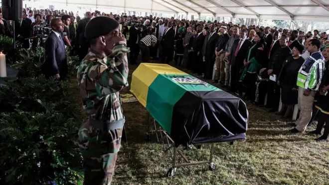 Many South African dignitaries attended the funeral - but not Jacob Zuma