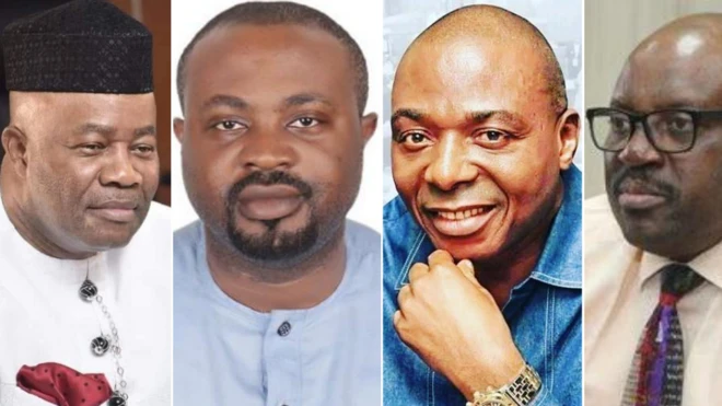 Sen. Godswill Akpabio, Hon. Olubunmi Tunji-Ojo, Sen. James Manager, Kemebradikumo Pondei