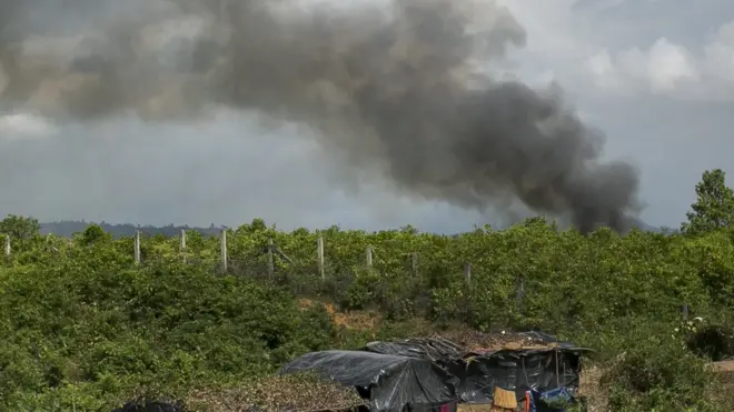 Militer Myanmar dituduh secara sengaja membakar desa-desa warga Muslim Rohingya di Rakhine dalam upaya 'mengusir mereka dari Myanmar'.