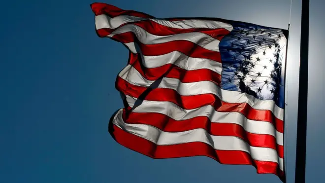 US flag flying at half-mast