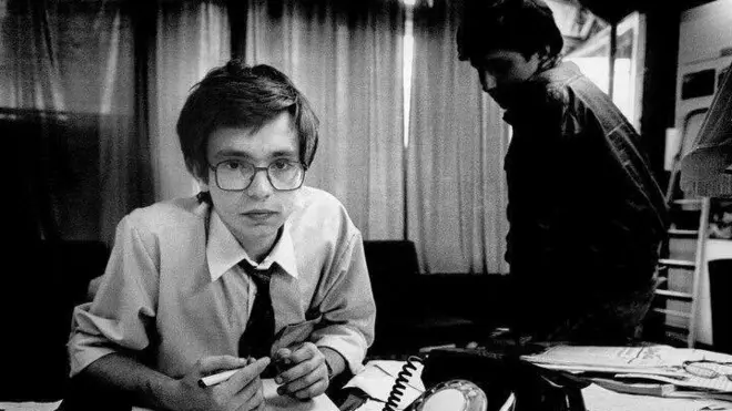 Корреспонденты ленинградской газеты "Смена" Георгий Урушадзе (слева) и Александр Горшков (справа). 1991 год.