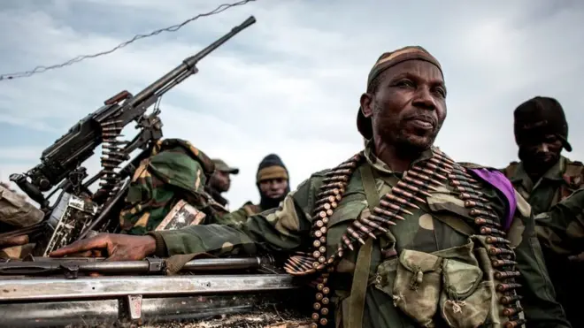 Congo ivuga ko ingabo zayo zidasanzwe zifashijwe n'imitwe y'ingabo zidasanzwe ya Uganda (ifoto yo mu bubiko y'umusirikare wa DR Congo ari ku rugamba)