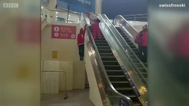 さすがアスリート？　スイス・スキーチームのいたずら動画