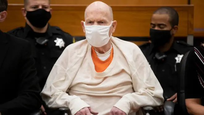 Joseph James DeAngelo during the third day of victim impact statements at the Gordon D. Schaber Sacramento County Courthouse on Thursday, Aug. 20, 2020, in Sacramento, Calif. DeAngelo, 74, admitted being the infamous Golden State Killer