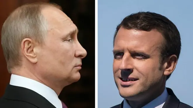 Rais Vladimir Putin na Emmanuel Macron