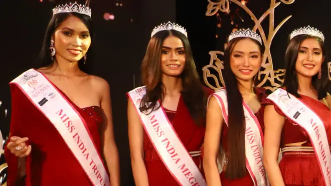 Participants at the fbb Colors Femina Miss India East 2019 on April 23,2019 in Kolkata,India.