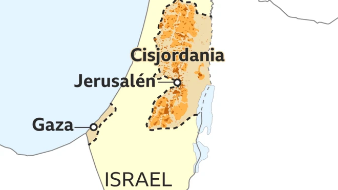 Mapa 6: fronteras actuales de Israel