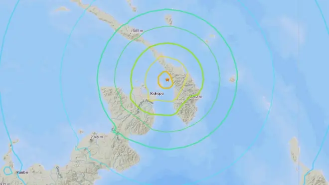 El sismo se registró a nada más 10 kilómetros de profundidad cerca de la costa de Kokopo.