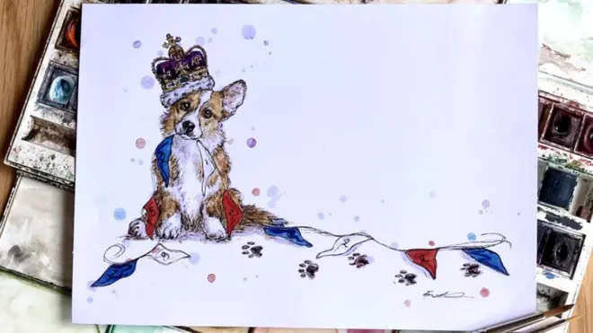 Eleanor Tomlinson gifted this illustration to the Queen for her Platinum Jubilee