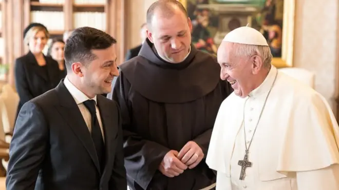 Президент Зеленський і папа Римський під час зустрічі у Ватикані у лютому 2020 року