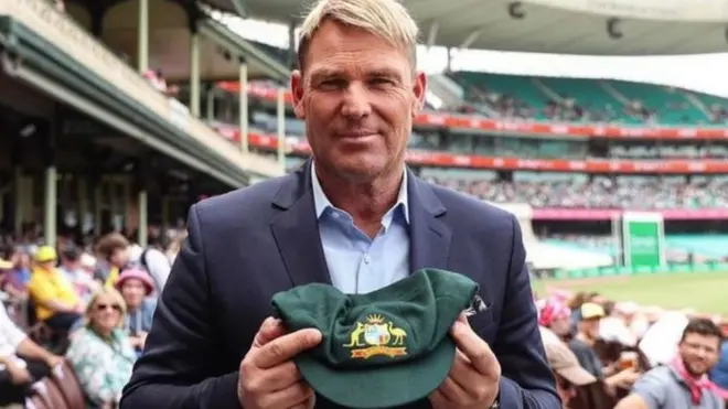 Shane Warne and his 'baggy green' Test cap