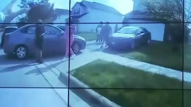The bodycam showed the officer arriving at the scene of a reported disturbance