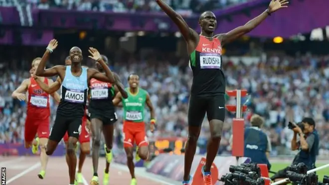 Deevid Rudiishaa olompikii Landan bara 2012 irratti 800m'n injifate