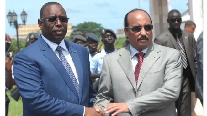 Le président de la Mauritanie avec son homologue du Sénégal après une visite