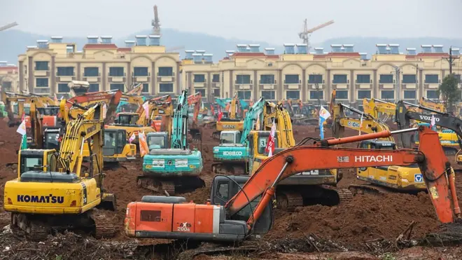 武漢火神山醫院建設現場