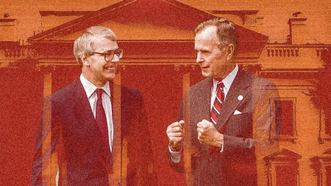George HW Bush and John Major