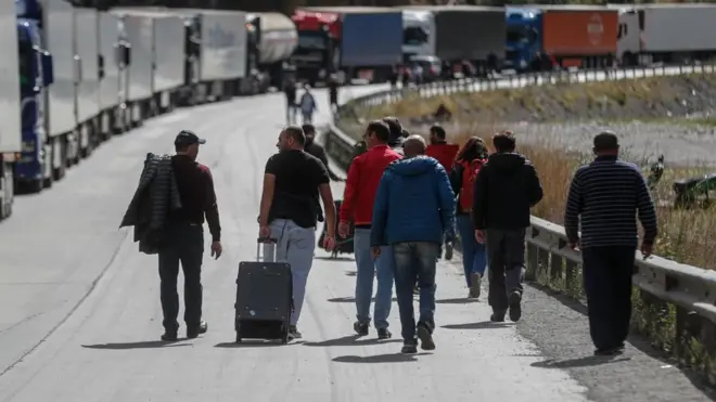 Россияне на российско-грузинской границе