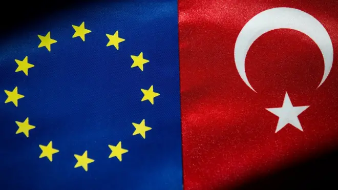 Türkiye ve AB bayrakları