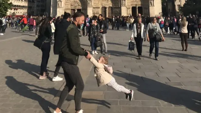 Brooke Windsor's photo, which she says was taken minutes before the Notre-Dame Cathedral fire