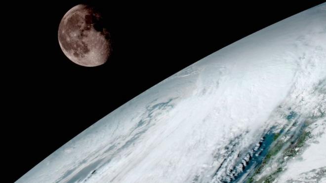 Earth and Moon from space