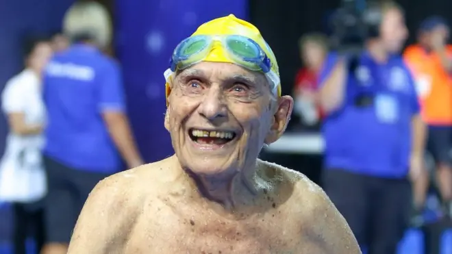 George Corones, 99, broke the 50m freestyle world record for the oldest age class