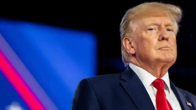 Trump giving a speech