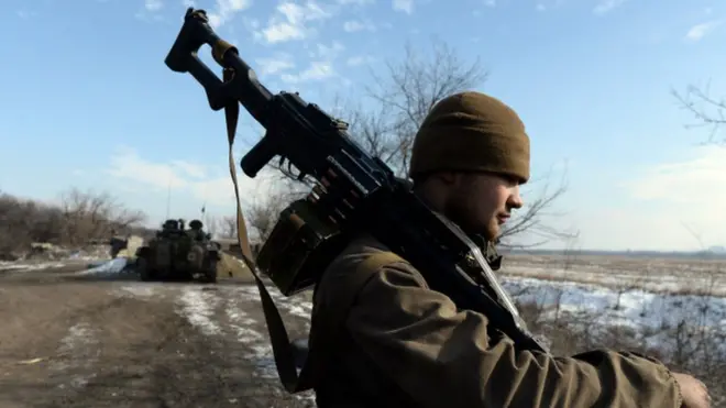 Пророссийский боец на Донбассе