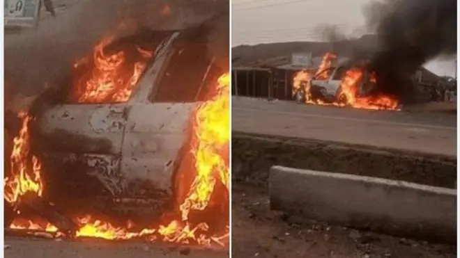 Mọto ti wọn da ina sun