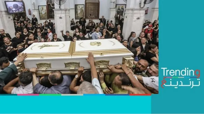 كنيسة أبو سيفين.. مصر تشيع ضحايا الحريق ونجيب ساويرس يشكك في سببه